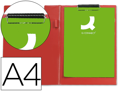 Carpeta con pinza Q-Connect A4 plástico rojo